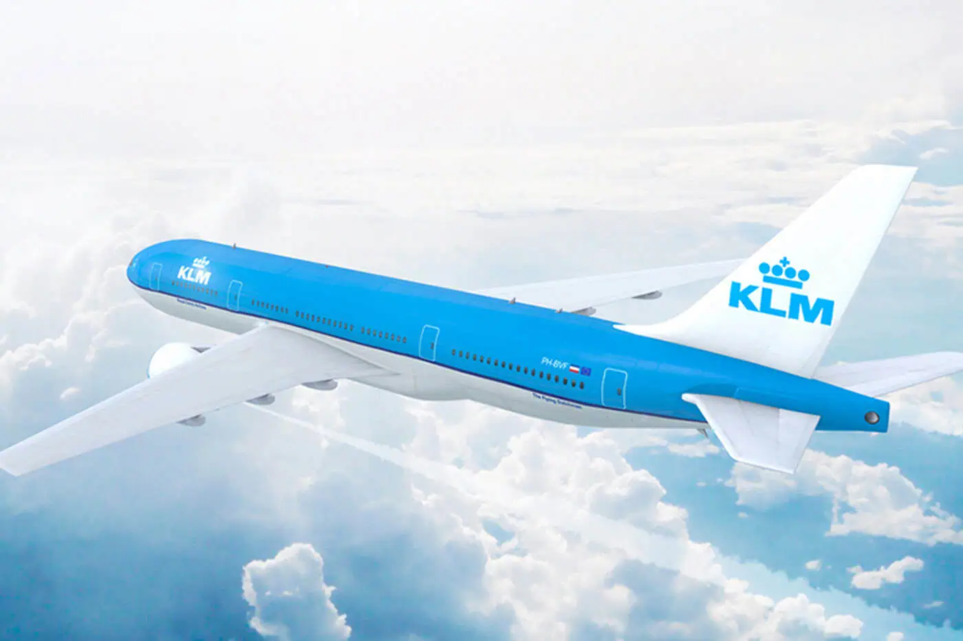 KLM-vliegtuig tijdens testfase met duurzame vliegtuigbrandstof SAF